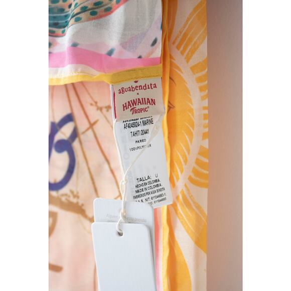 Agua Bendita x Hawaiian Tropic Sarong Marine Tahiti One Size NWT - Picture 5 of 5